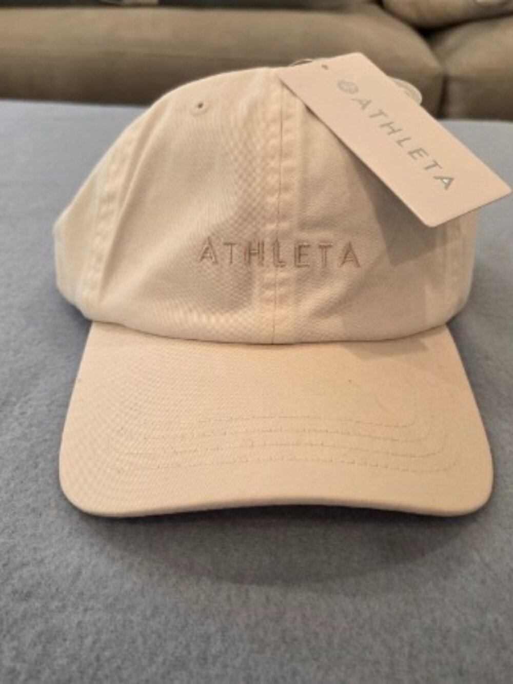 Athleta Unisex White Adjustable Logo Baseball Cap Hat (NWT)